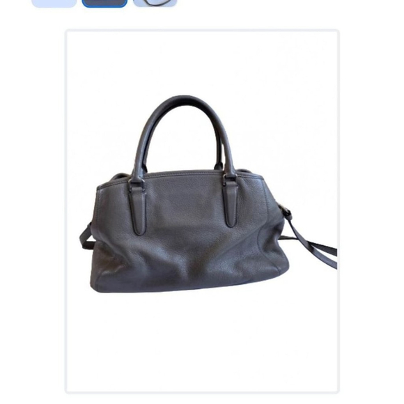 Coach Pebbled Leather Riley Satchel - 14"W x 10"H x 4"D - Medium Grey - Picture 2 of 6